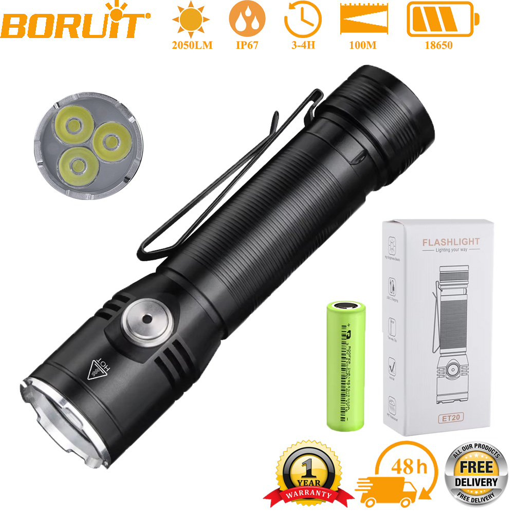 Outdoor Adventure Inc - BORUiT 2050LM ET20 Super Bright 3*LED