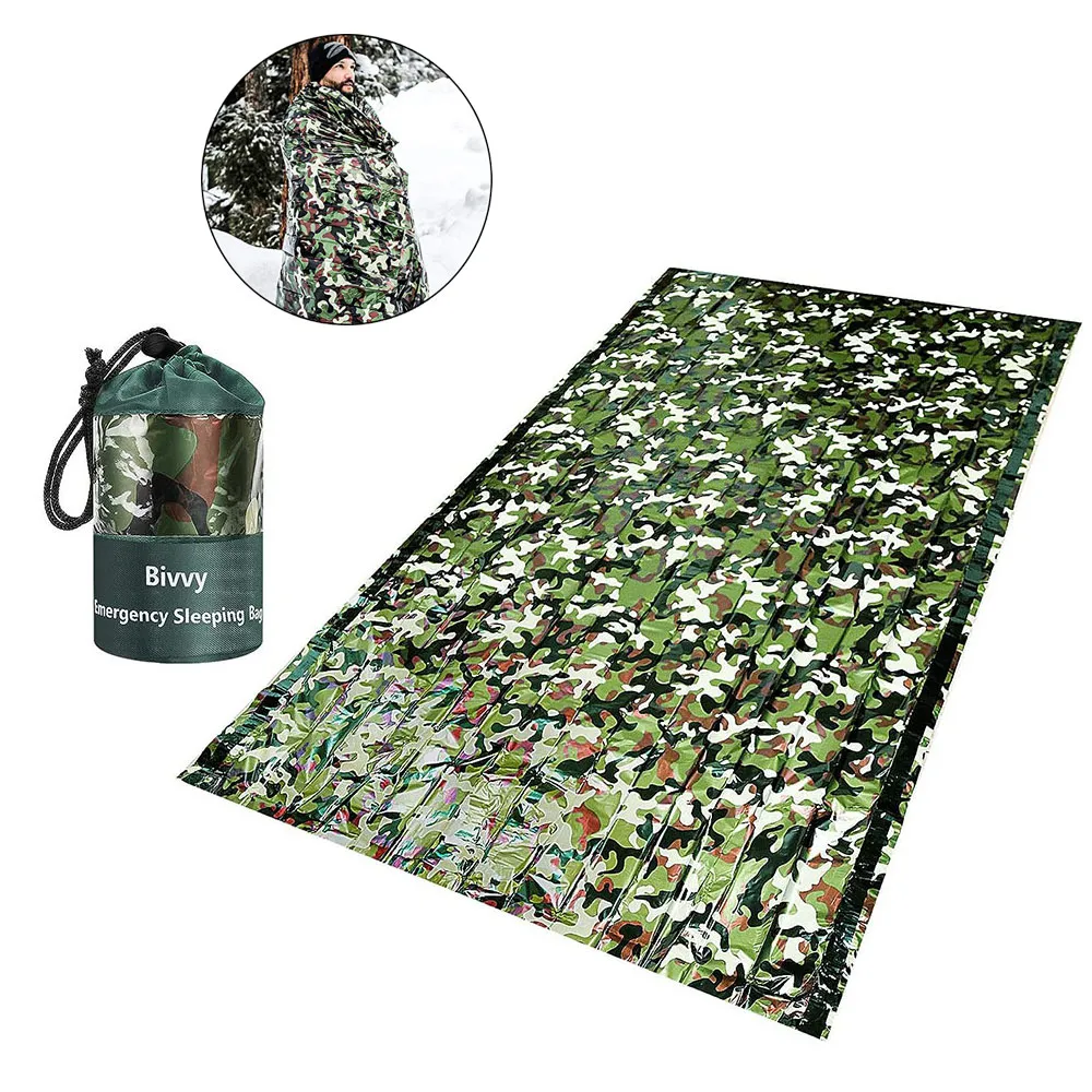 PE Emergency Sleeping Bag Camo - Outdoor Adventure Kit review and price