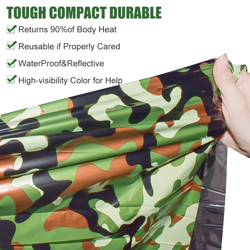 PE Emergency Sleeping Bag Camo - Outdoor Adventure Kit review and price