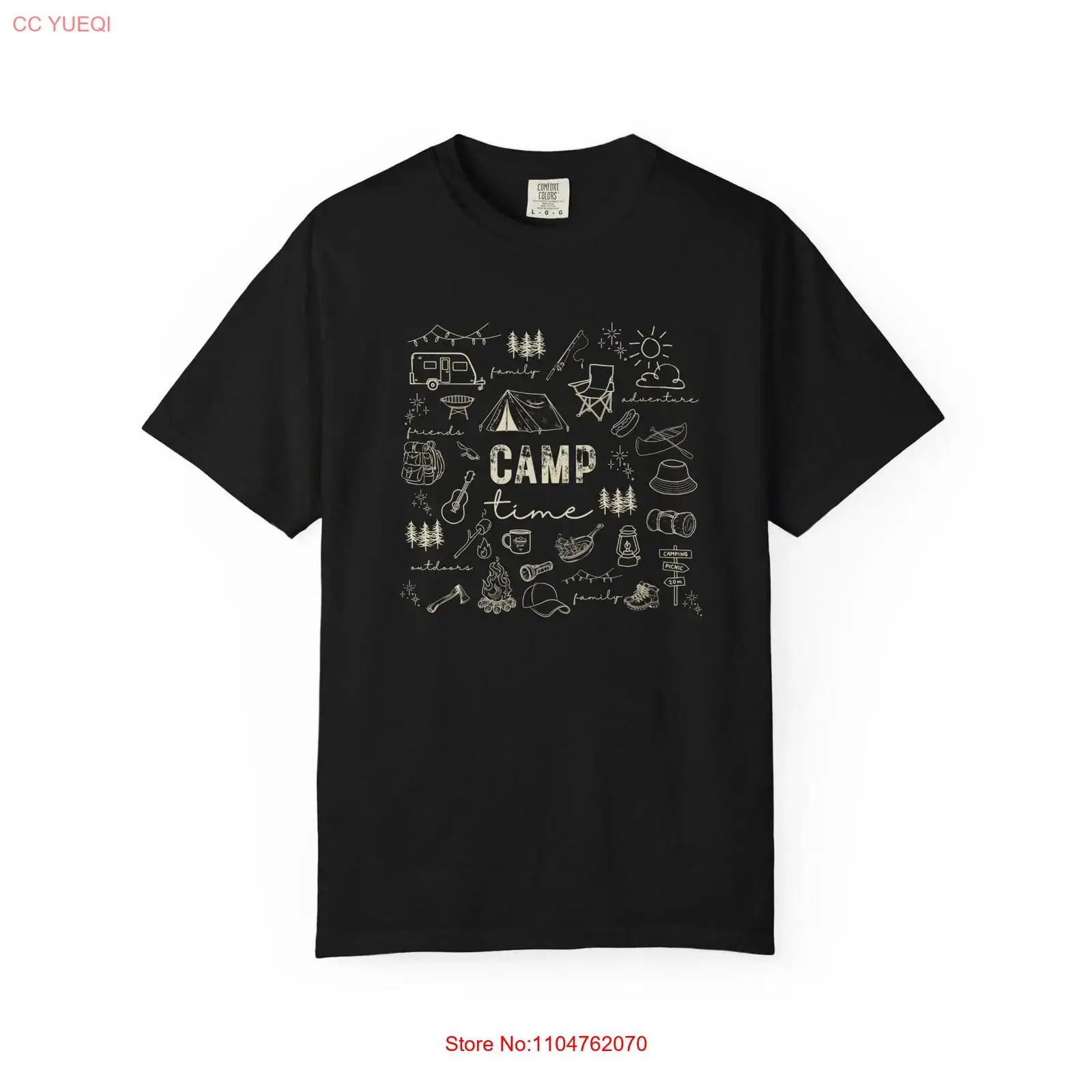 Camping T Shirt Doodle Campfir - Outdoor Adventure Wear review and price