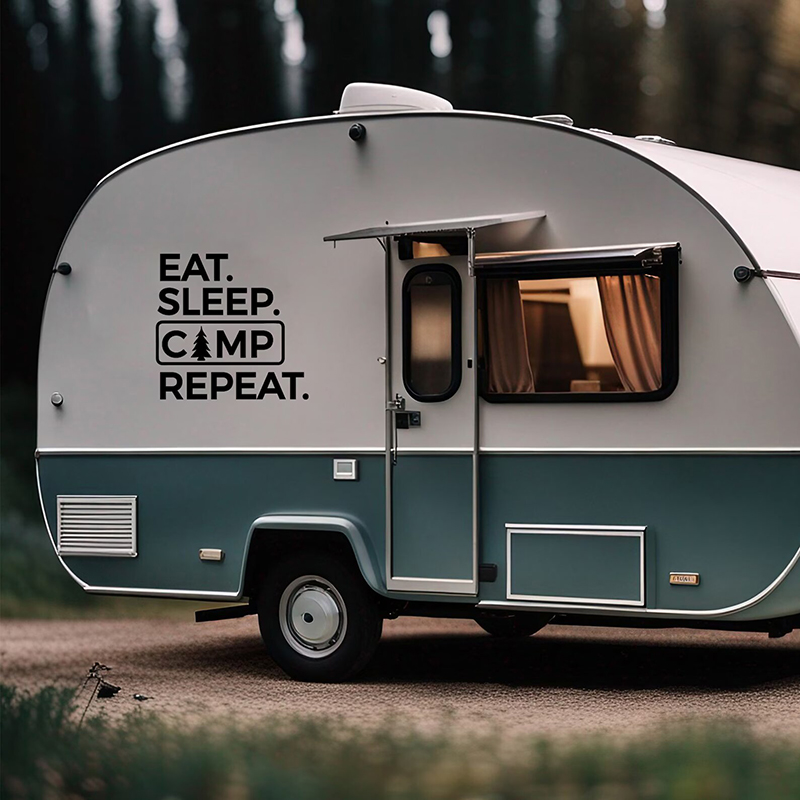 Eat Sleep Camp Repeat Decal fo - Outdoor Adventure Quotes review and price