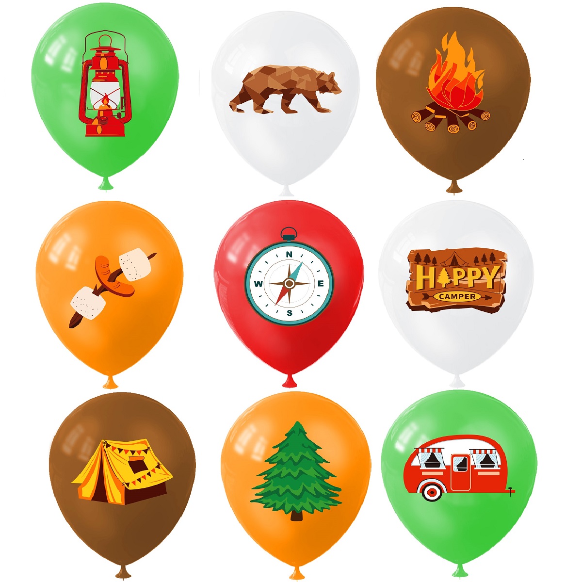 9pcs Happy Camping Balloon, Ou - Outdoor Adventure Kit review and price