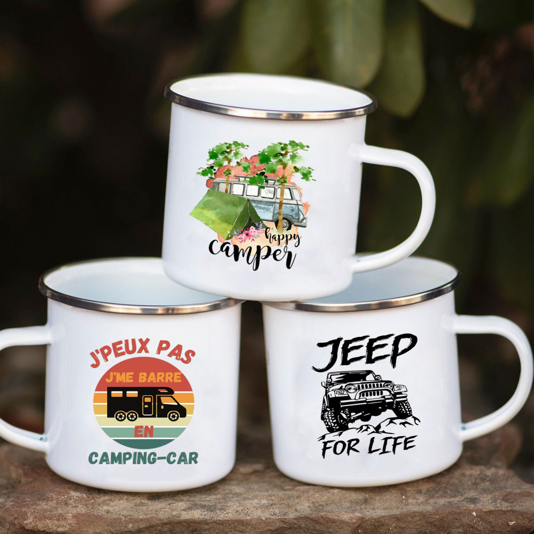 Camping Car Enamel Mug Adventu - Outdoor Adventure And Travel review and price