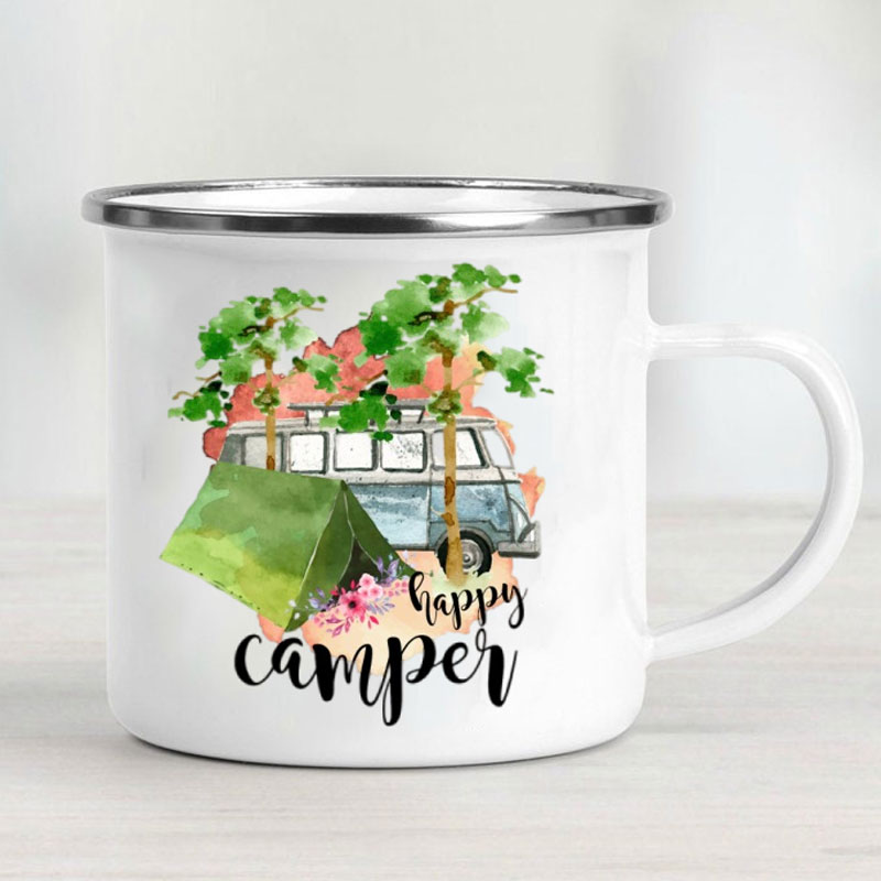 Camping Car Enamel Mug Adventu - Outdoor Adventure And Travel review and price