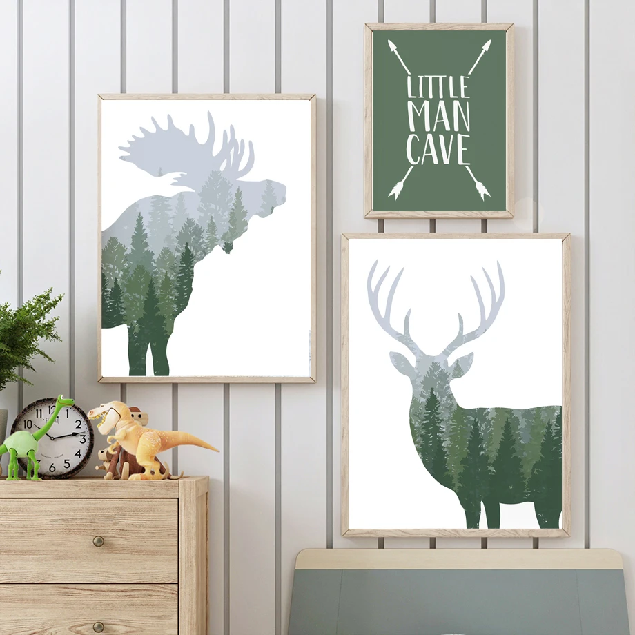 Green Woodland Deer Bear Moose - Outdoor Adventure Quotes review and price